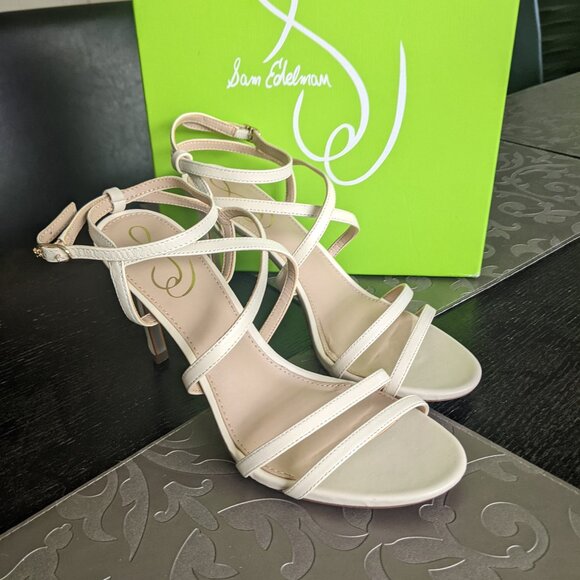 Sam Edelman Women's Delanie Heeled Sandal Modern Ivory 7.5 Medium - Picture 1 of 7